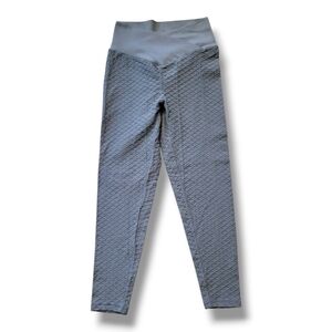 BoomBooty Textured V Waist Leggings Gray Size L Workout Athleisure